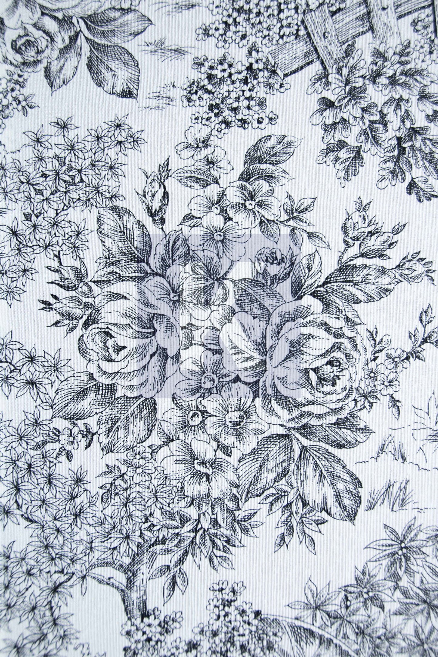 Camino de Mesa Toile De Jouy Negro