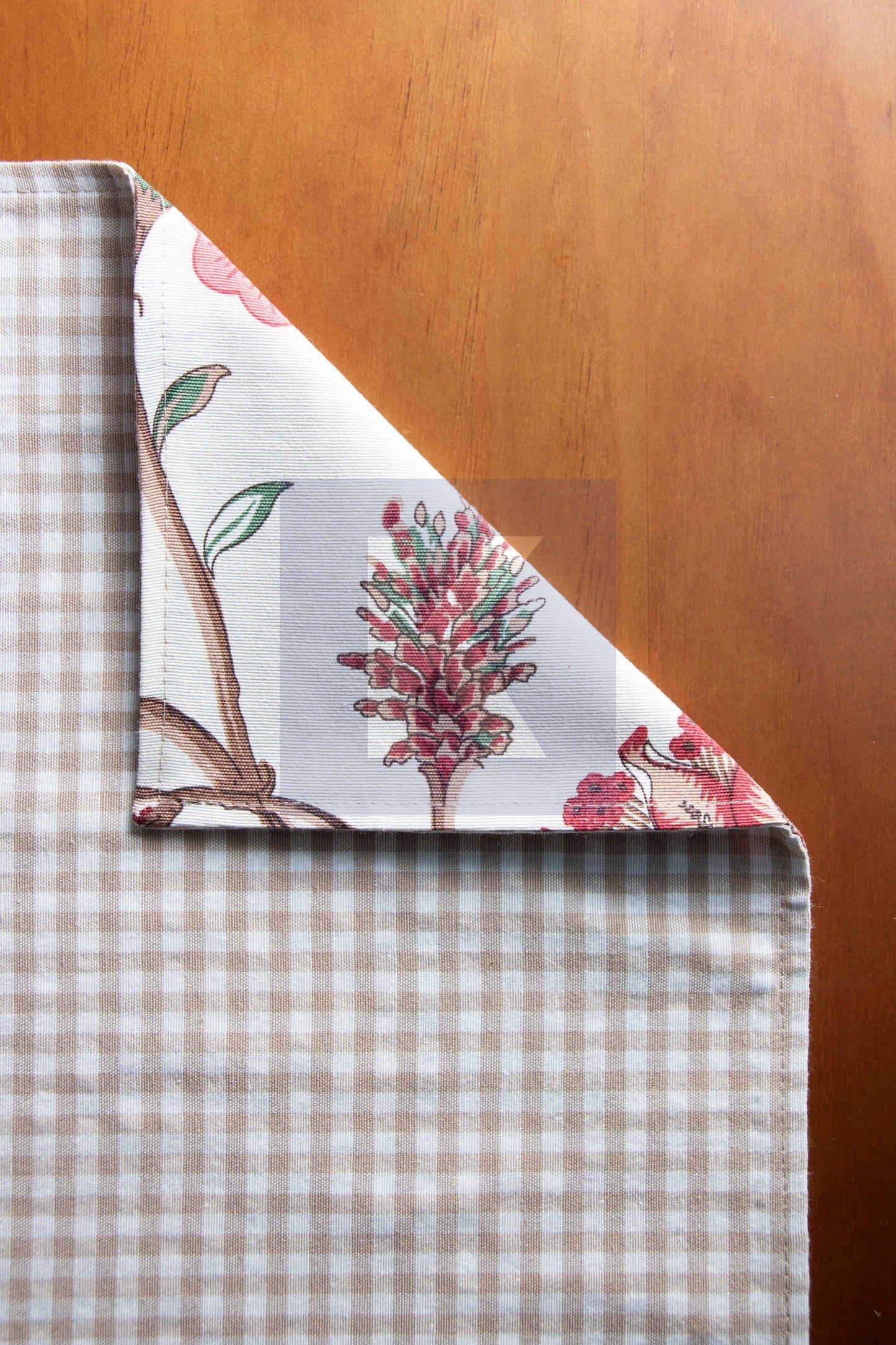 Mantel Individual Flor de Avellano Beige Reversible