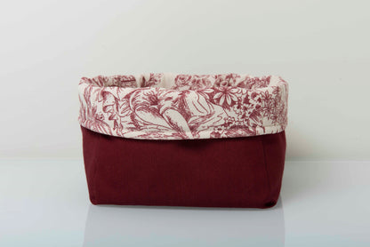 Cesta Reversible Toile deJouy Rojo y Loneta Roja