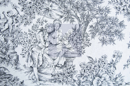 Camino de Mesa Toile De Jouy Negro
