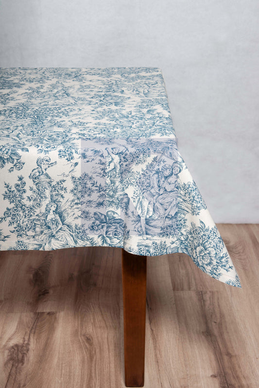 Mantel Toile De Jouy Azul