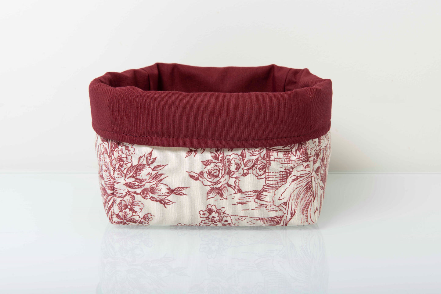 Cesta Reversible Toile deJouy Rojo y Loneta Roja